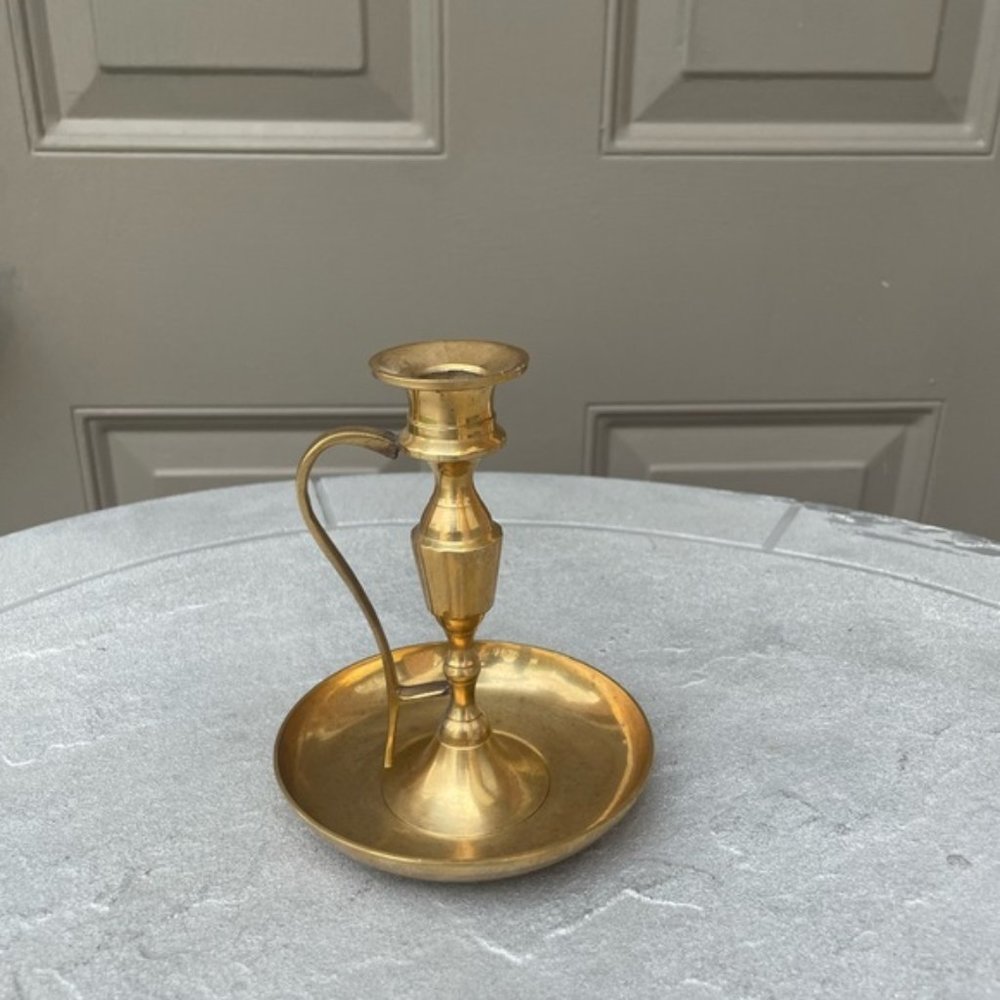 Vintage Small  Brass Candlestick Candle Holder
